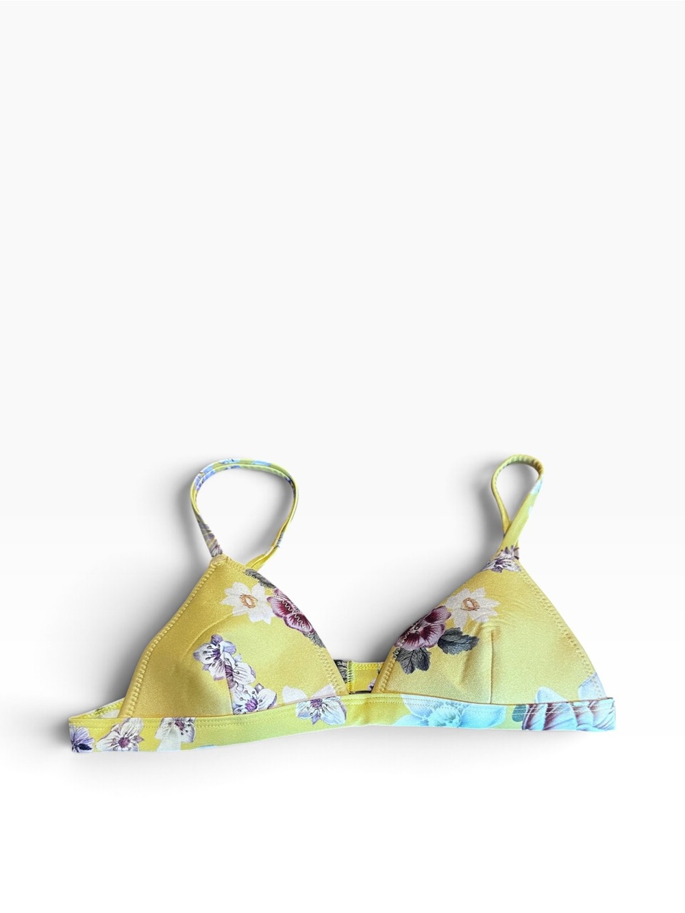 Triangl Yellow Floral Bikini Top Bra Size Small